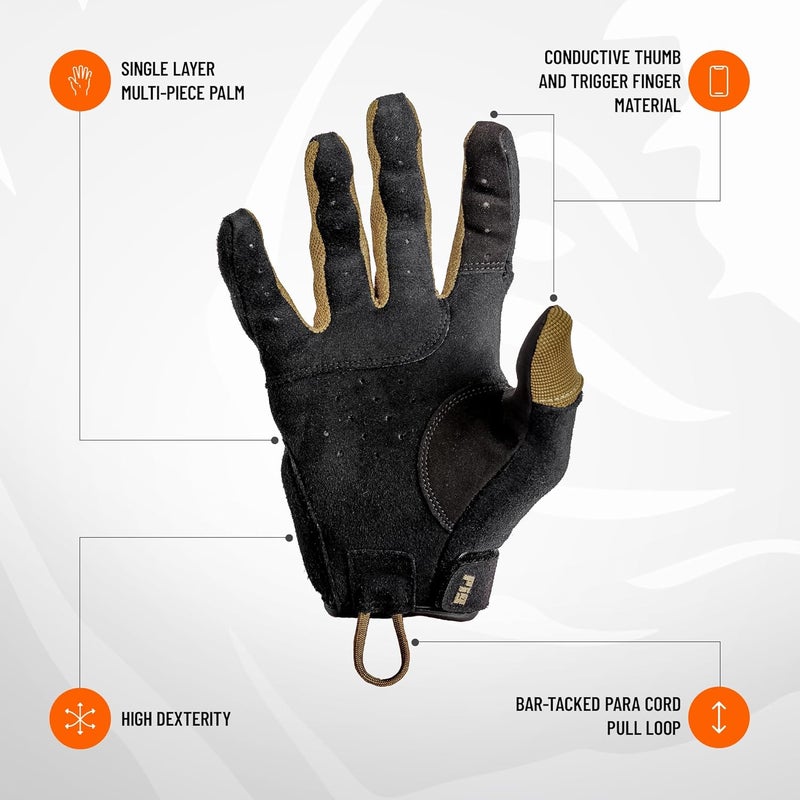 PIG Alpha Full Dexterity Tactical Gloves for Shooting, Touchscreen Compatible, Breathable, 1 Pair - Image 3